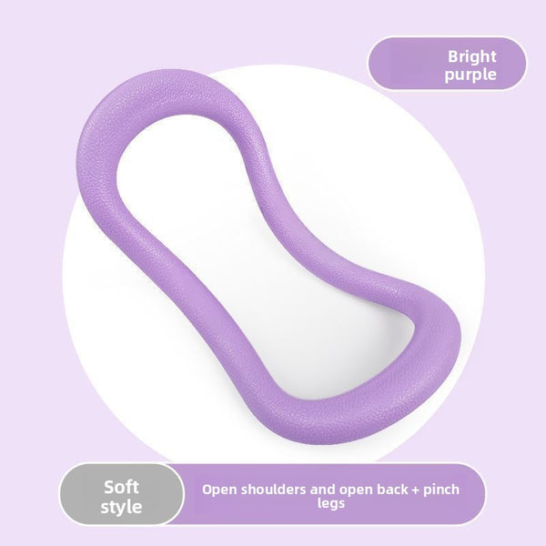 2-PCS Purple Multifunctional Yoga Ring Pilates Circle with Soft TPE Double Arc Design for Calf Relaxation and Posture Correction Ideal for Local Home Gym Fitness