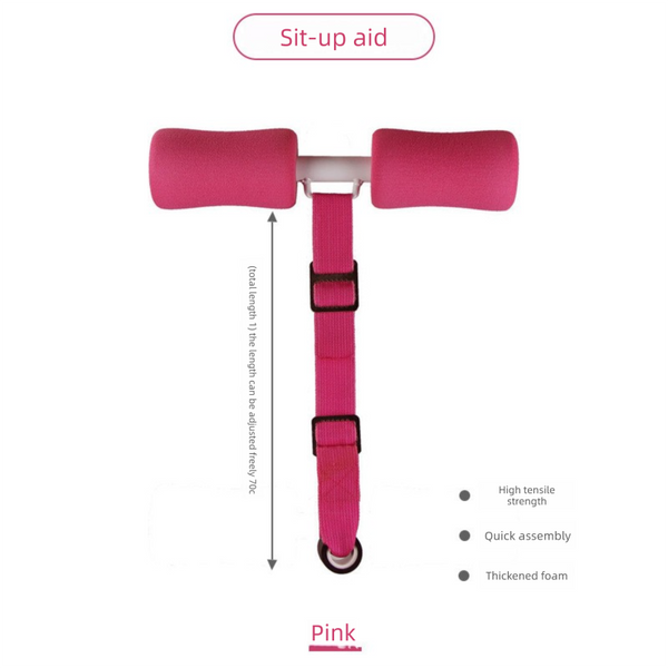 Portable Sit-Up Assistant Bar Door & Bed Anchor Core Trainer Adjustable Ab Workout Equipment Pink