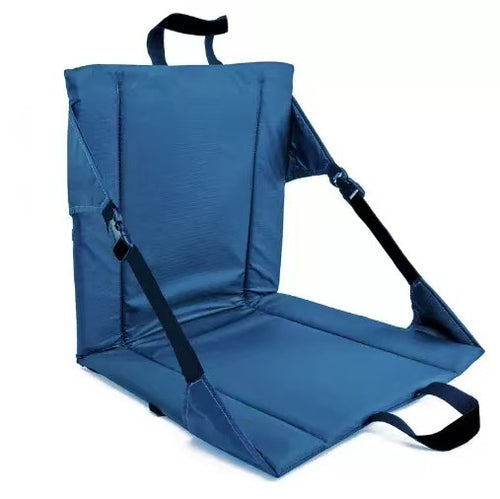 Navy Blue Folding Stadium Seat Cushion with Comfortable Back Support