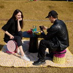 Portable Retractable Stool MAX Gen 8 Telescopic Camping Seat 50cm Tall Extra Wide Heavy Duty Hunter & Yellow Green for Fishing & Gardening