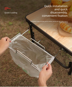 Portable Outdoor Camping Trash Bag Holder Stand Stainless Steel Folding Garbage Bag Rack for Picnic Kitchen and Student Desk Storage Natural
