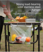 Portable Outdoor Camping Trash Bag Holder Stand Stainless Steel Folding Garbage Bag Rack for Picnic Kitchen and Student Desk Storage Natural