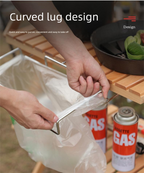 2 PCS Portable Folding Trash Bag Holder Stand Stainless Steel Garbage Bag Rack for Camping Picnic Kitchen and Student Desk Natural Finish