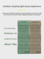 Outdoor Camping Self-Inflatable Air Mattress Portable Foot Press Beach Picnic Mat Foldable TPU Sleeping Pad Desert and Grey