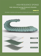 Outdoor Camping Self-Inflatable Air Mattress Portable Foot Press Beach Picnic Mat Foldable TPU Sleeping Pad Desert and Grey