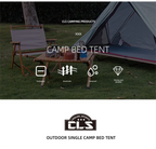 Single Person Off-Ground Camping Tent Portable Folding Bed Cover with Mosquito Net UV-Resistant Fishing Tent Black