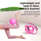 Grey Professional Pilates Ring & Yoga Ball Set - Multipurpose Home Fitness Equipment for Whole-Body Core Training & Pelvic Floor Strengthening