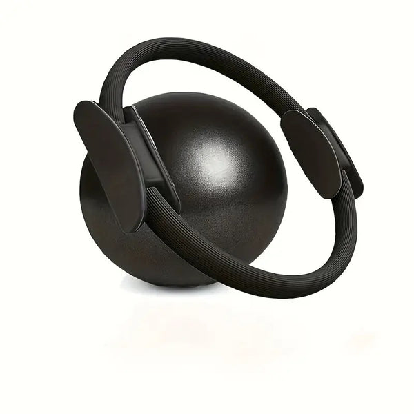 Black Professional Pilates Ring & Yoga Ball Set - Multipurpose Home Fitness Equipment for Whole-Body Core Training & Pelvic Floor Strengthening