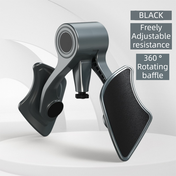 2-in-1 Black Kegel Trainer for Glute Lifting & Leg Toning - Adjustable Resistance & 360° Rotating Baffles for Postpartum Recovery & Pelvic Health