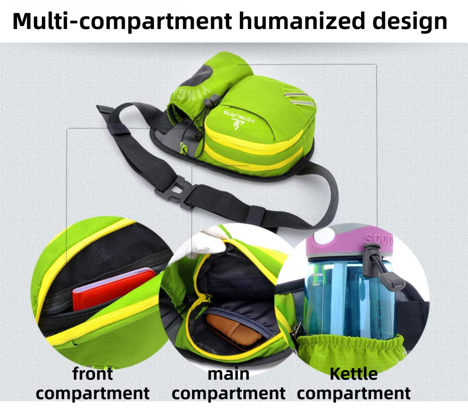 Purple Lightweight Running Waist Pack with Stable Bottle Holder - Multi-Functional Nylon Sports Fanny Pack for Marathon, Hiking, Cycling & Climbing