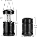2-Pack 30LED Portable Handheld Collapsible Camping Lantern - Ultra-Bright 360° Emergency Tent Light for Hiking, Fishing & Power Outages