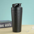 Black 750ML Premium Stainless Steel Protein Shaker Bottle - BPA-Free Metal Mixer Cup with Scale for Gym, Fitness & Meal Replacement