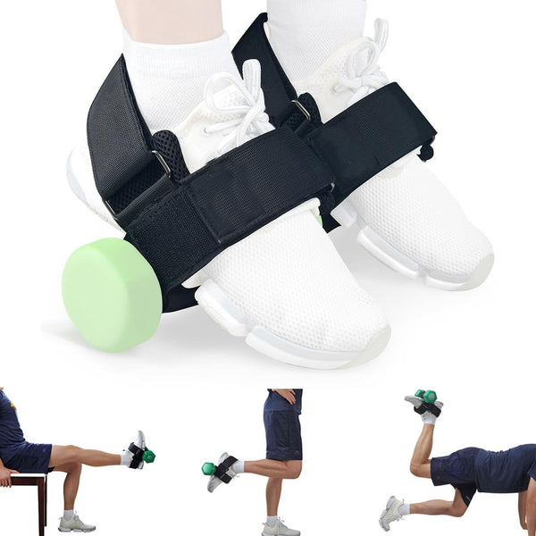 1-Pair Heavy Duty Ankle Strap Compatible With Dumbbell for Weightlifting - Adjustable Foot Attachment for Leg Curls, Extensions & Hip Abductors