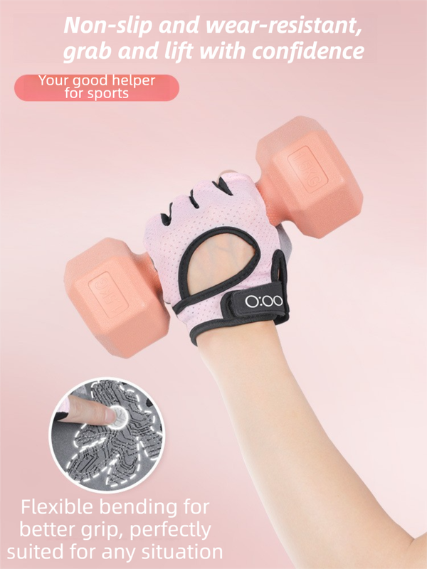 Pink Heavy-Duty Unisex Gym Training Gloves with Integrated Wrist Support - Breathable Anti-Callus and Anti-Slip Weightlifting & Pull-Up Guards (Size M)