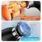 Black-Rosegold Foldable Percussion Massage Gun with Hot Cold Compress & 10 Heads - 9 Speed Levels and High Frequency Vibration Full Body Muscle Relaxer