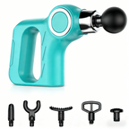 Mint Portable Mini Triangle Massage Gun with 6 Heads & 6 Speed Setting - High Frequency Muscle Stimulator for Professional Fitness (LCD Model)