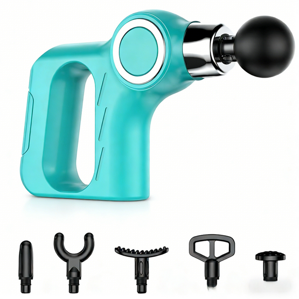Mint Portable Mini Triangle Massage Gun with 6 Heads & 6 Speed Setting