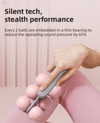 Pink Compact 6-Wheel Handheld Massager - Smooth & Silent, Deep Tissue Muscle Relaxer for Yoga Fitness and Home Recovery