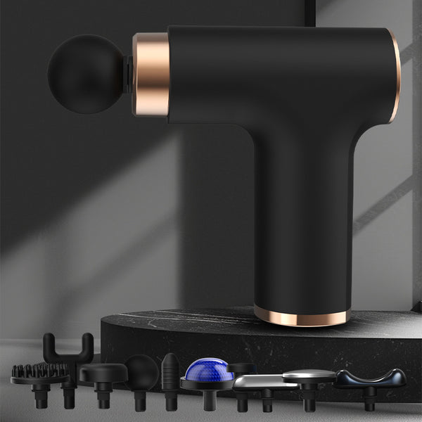 Black Gold Mini Hot Cold Massage Gun with10 Heads