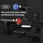 Black Gold Mini Hot Cold Massage Gun with10 Heads - 6 Intensity Dual Thermal Therapy Deep Muscle Reliever for Gym Fitness Recovery
