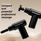 Black Lightweight Mini Hot Cold Massage Gun with 6 Heads - 6 Intensity Dual Thermal Therapy Muscle Reliever for Portable Body Recovery
