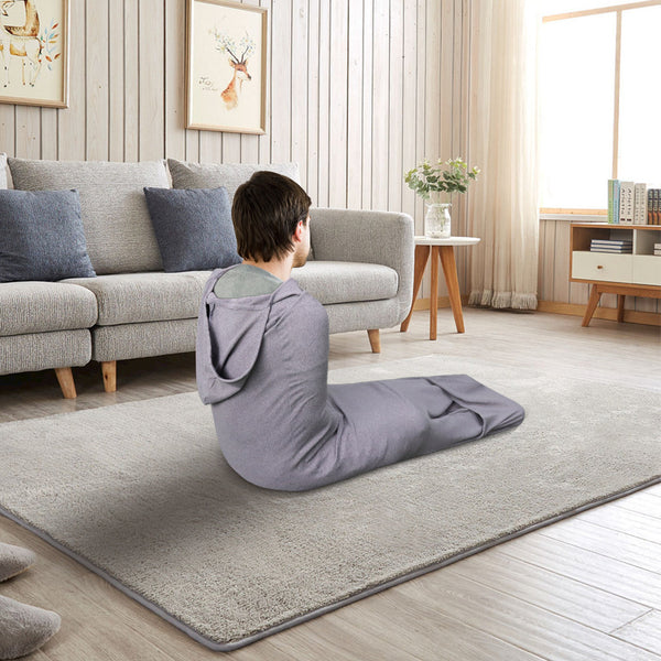 Soft Fleece Wearable Shark Sleeping Bag - Thickened Anti-Kick Warm Onesie and Mobile Sleep Cabin for Kids (L 150x50CM)