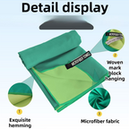 40×80CM and 76×152CM Ultra-Fine Microfiber Double-Sided Fleece Towel Set - Rapid Drying Travel & Fitness Essentials (Blue)