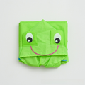Green Frog Kids Cartoon Animal Raincoat - Waterproof Hooded Rain Poncho for Toddlers & Students (90-130CM Height)