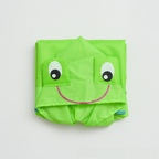 Green Frog Kids Cartoon Animal Raincoat - Waterproof Hooded Rain Poncho for Toddlers & Students (90-130CM Height)