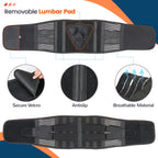 XL Size Black Double-Compression Sports Waist Trimmer with 4 Steel Plates and 2 Spring Stays for Strength Training & Back Protection