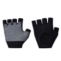 Black 2-Pack Women's Non-Slip Yoga Gloves - Open Back Half Finger Cotton Stretchy Grip Gloves for Aerial Yoga, Pilates, and Fitness