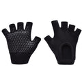 Black 2-Pack Women's Non-Slip Yoga Gloves - Open Back Half Finger Cotton Stretchy Grip Gloves for Aerial Yoga, Pilates, and Fitness