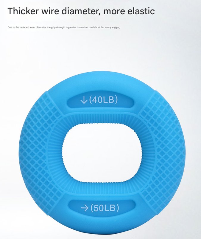 Blue 40/50LB 2-Pack Silicone Hand Grip Strengthener Rings - Dual-Resistance Finger Exerciser and Forearm Trainer for Muscle Recovery and Carpal Tunnel Prevention