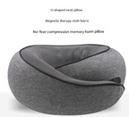 Navy Blue Ergonomic Memory Foam Travel Neck Pillow - U-Shaped Support for Naps & Journeys