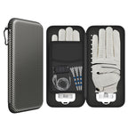 Grey Golf Glove Bag with Dual Glove Support Frame & Hook - Convenient Storage for Tees, Ball Markers and Golf Accessories