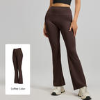 M Coffee High-Waisted Flared Yoga Pants – Sculpting & Slimming Fitness Leggings