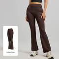 L Coffee High-Waisted Flared Yoga Pants – Sculpting & Slimming Fitness Leggings