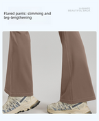 XL Coffee High-Waisted Flared Yoga Pants – Sculpting & Slimming Fitness Leggings