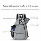 Grey Pickleball Multi-Sport Backpack – Oxford Fabric, Dual-Carry, Smart-Organized