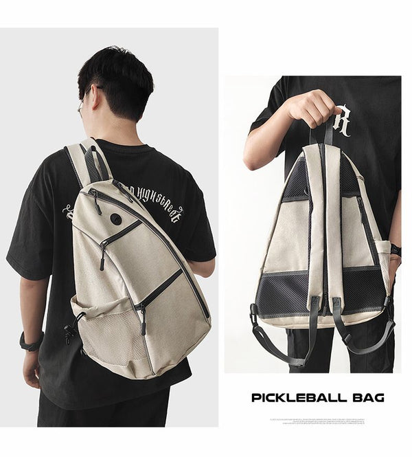 Beige Pickleball Multi-Sport Backpack – Oxford Fabric, Dual-Carry, Smart-Organized
