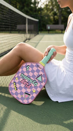 Yellow and Blue Pickleball Paddle Set - Fiberglass Face with PP Honeycomb Core, 2 Paddles 4 Balls & Carry Bag - Lightweight Vibration Dampening Grip for Beginners & Family Play