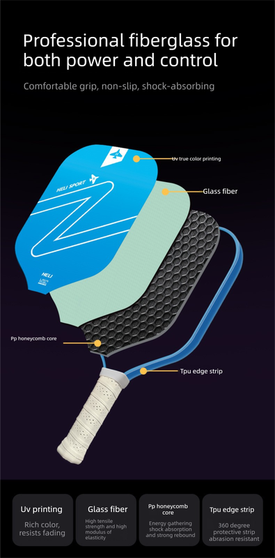 Orange and Pink Gradient Pickleball Paddle Set -  Fiberglass Paddles with PP Honeycomb Core, 2 Paddles 4 Balls & Carry Bag