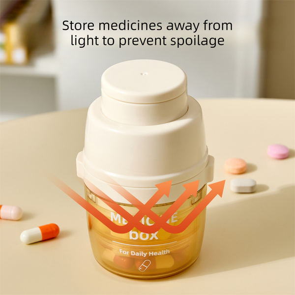 3-in-1 Pill Cutter, Crusher & Organizer with Water Cup