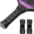 2-Pack Black Anti-Slip PU Overgrip Tape for Pickleball, Tennis & Badminton Rackets - Sweat-Absorbing Handle Wrap with Perforated Design