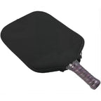 White Fiberglass Pickleball Paddle Set with Black Neoprene Protective Cover - Lightweight Outdoor Sports Racket for Beginners & Pros