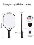 Black Fiberglass Pickleball Paddle - Lightweight 215g with Anti-Slip TPU Grip for Outdoor Sports
