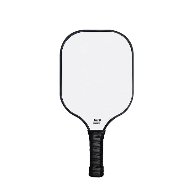 White Fiberglass Pickleball Paddle - Lightweight 215g with Anti-Slip TPU Grip for Outdoor Sports