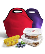 Black Reusable Neoprene Insulated Lunch Bag – Waterproof Thermal Tote for Work, School & Picnics (30x17x30cm)