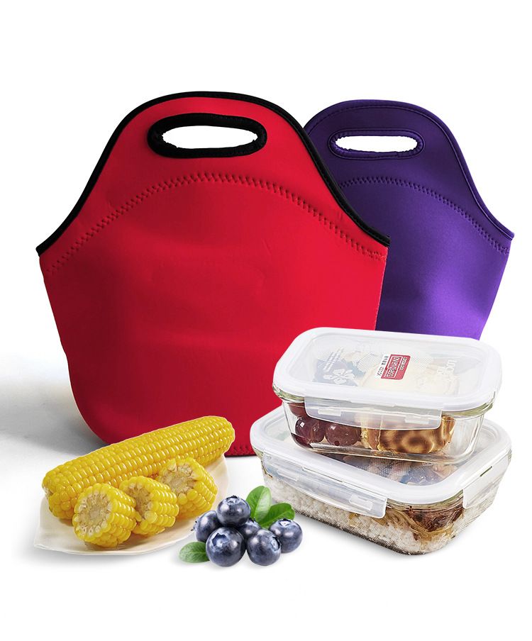 Black Reusable Neoprene Insulated Lunch Bag – Waterproof Thermal Tote for Work, School & Picnics (30x17x30cm)