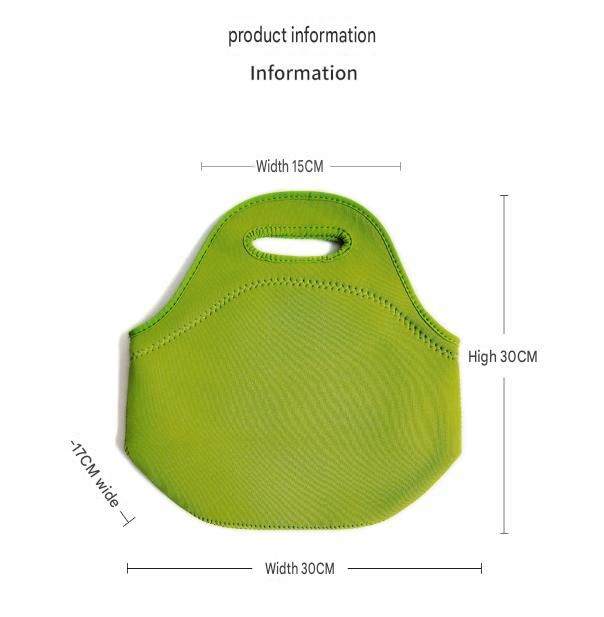 Black Reusable Neoprene Insulated Lunch Bag – Waterproof Thermal Tote for Work, School & Picnics (30x17x30cm)